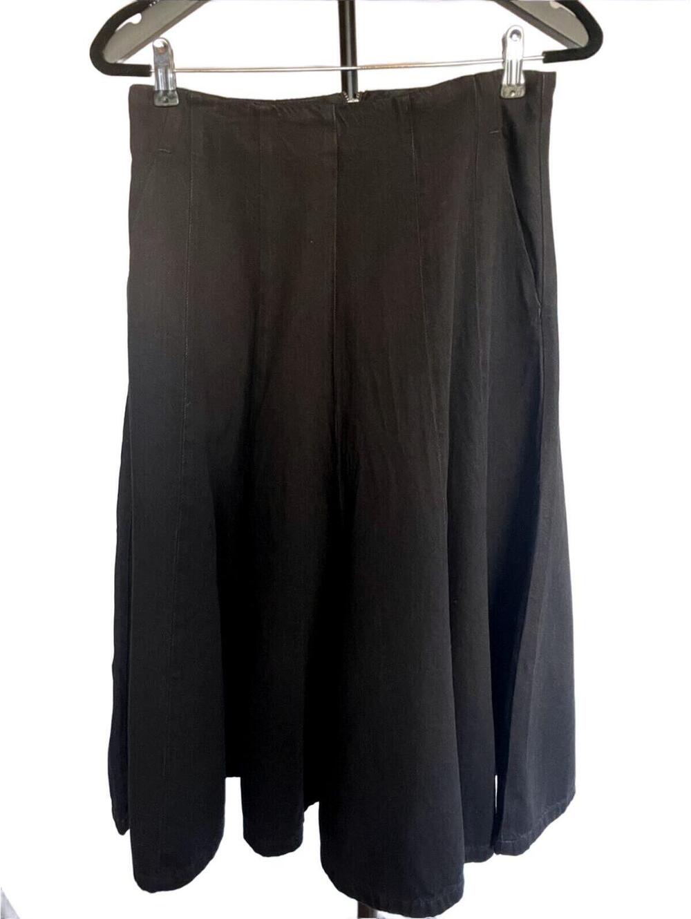 Madewell Airy Denim Black Midi Circle Skirt 28 NWT 90s Minimalist Dark Academia